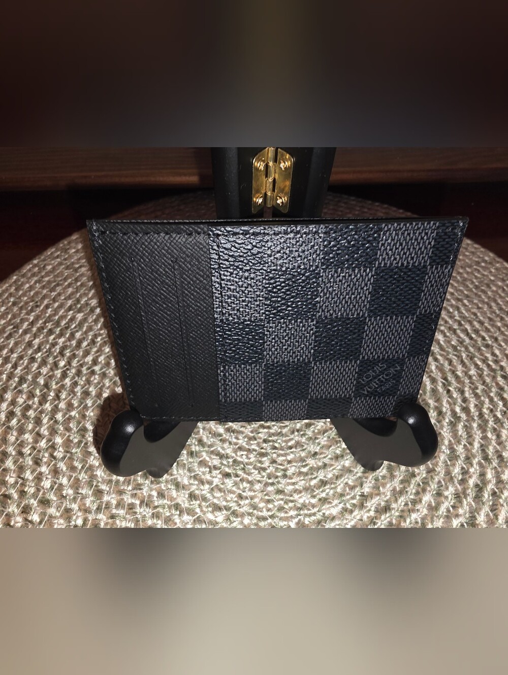 Like New! Neo Louis Vuitton Black Damier Graphite Canvas Card Holder